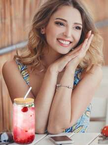 2 Packs Drinking Glasses With Bamboo Lids & Reusable Glass Straws - 16oz Borosilicate Glass Cups Set For Beer, Iced Coffee, Cocktails & Smoothies | Shatter-Resistant Design With Bonus 2 Cleaning Brushes | Dishwasher Friendly Gift-Ready Set For Home Bars, Cafes, Weddings & Gifting