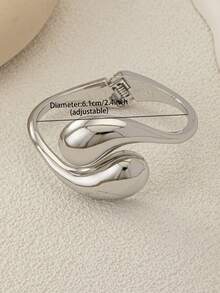 1 Vòng tay thiết kế nhỏ giọt màu bạc / Vòng tay bánh xe tối giản / Bộ vòng tay xếp chồng cho phụ nữ, Trang sức thiết kế cơ bản để đeo hàng ngày - Bạc - Xem 6