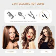 UKLISS Electric Hot Comb With Digital Display Hot Comb Hair Curler Professional High Heat Ceramic Hair Press Comb, Multifunctional Copper Hair Straightener For Thick Hair,Gifts For Men Women Gift Ideas Unique Gifts Top Cool Gifts Gifts For Her Gift Sets