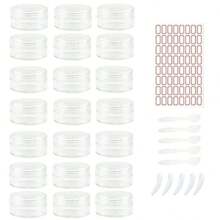 5pcs Travel Pots For Toiletries Transparent Plastic Travel Container Jars With Mini Spoons (5x10g)