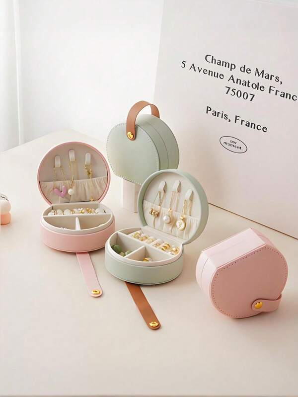 Jewelry Box Creative Portable Handbag Necklace Ring Earring Earring Travel Jewelry Box PU Leather Storage Bag,Birthday,Wedding,Storage Box,Gift,Jewelry Storage,Travel,Travel Accessories,Jewelry Boxes,Earrings,Necklace,Ring Storage,Jewelry Storage,Boxes,Women's Jewelry Boxes,Women's Gift Boxes