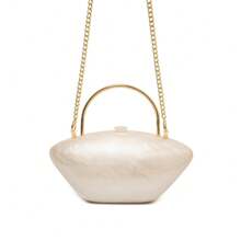 2025 Summer New Acrylic Evening Clutch, Unique Design Metal Chain Shoulder Bag With Magnetic Clasp