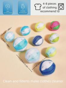 随机宠物毛发清洁球，洗衣球，防止缠结，去除绒毛，宠物毛发，污渍，适用于洗衣机，尼龙洗衣球