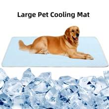 Bardzo duża mata chłodząca dla zwierząt, jedwabna mata do spania dla zwierząt, duża mata chłodząca na lato, zapewnia zwierzętom chłód i wygodę przez całe lato - Niebieski - Zobacz 7