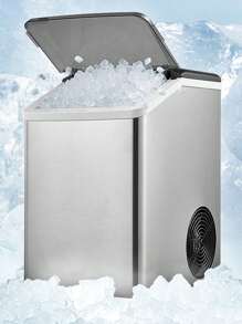 Nugget Ice Maker Countertop, 50lbs/24H Soft Chewable Pebble Ice Machine, Portable Pellet Ice Makers With Self-Cleaning For Home Kitchen Office, Stainless Steel