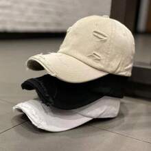 1pc Vintage Distressed Plain Baseball Cap, Unisex Sun Hat For Outdoor, Couples Matching, Valentine's Day Gift