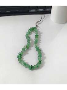 1pc Natural Stone Fragment Mobile Phone Chain, Fashion Beaded Moonstone, Onyx, Crystal Mobile Phone Lanyard