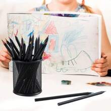5 pezzi/10 pezzi Penna multicolore in legno nero con nucleo arcobaleno a 7 colori, matita a nucleo arcobaleno a 7 colori, per disegno creativo e graffiti dei bambini