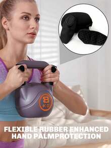 护腕、护掌防滑橡胶健身握把 - 防止扭伤 - 防汗掌垫，适用于举重、硬拉、引体向上和杠铃训练 | 符合人体工学的手部保护器，配有便携式抽绳收纳袋，便携式健身配件，适合家庭和健身房训练，圣诞礼物，圣诞袜填充物