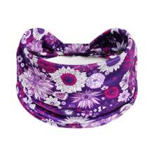 1 Stück Bohemian Stil Frauen Blumen-Muster verdrehtes elastisches Stirnband, breites dehnbares rutschfestes Haartuch für Damen Yoga Make-up Workout, für alle Jahreszeiten, Polyester Faser Turban Stirnband