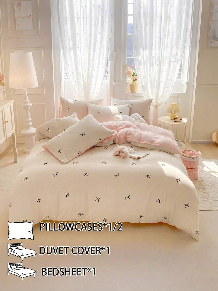3/4pcs Children's Bedding Kit Includes 1 Piece Quilt Cover, 1 Sheet And 1-2 Pillow Covers (Not Including Pillows), Soft Touch, Machine Washable, Non-Rinsed Or Color Faded, Zippered Design For Long-Lasting Durability