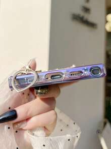 DIY 手链和手机壳套装：电镀边缘防摔手机壳 + 心形 DIY + 闪光卡 + 隐藏式电镀闪光支架 - 兼容 Apple 16/15 Pro Max、A35/A15、S24/S25，整套手机壳兼容 Apple、Moto/Redmi Note 14 防水防震防刮 - 紫色 - 查看 7