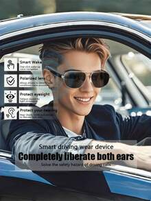 Brand New Advanced Smart Glasses, Can Listen To Songs, Talk To The Advanced Sunglasses Glasses, Smart Touch Operation / BT V5.3 / Stereo Effect, Suitable For Holiday Gifts, Sports, Driving, Fishing, Men And Women Are Applicable - Black - View 7