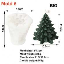 Moldes de Vela de Árvore de Natal 3D, Molde de Silicone em Forma de Pinheiro para Fundição de Resina Epóxi, DIY Velas de Aromaterapia, Ferramentas para Fazer Gesso e Decoração para Casa