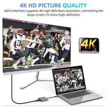 三合一集线器 Type C 转 HDTV 适配器 4K 输出 HDTV 适配器 PD100W Type C 快速充电 USB 3.0 数据传输转换器 - 銀色 - 查看 8