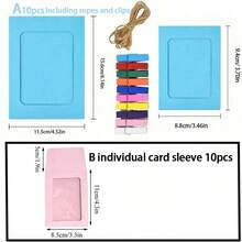 10pcs/Set Hanging Paper Photo Frames Diy Album Colorful Picture Wall, Party Decor With Clips And Ropes Gifts Birthday Graduation - Multicolor - View 10