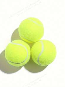 1/3/6 Pcs Of Bright Yellow-Green Tennis Balls With White Stripes, Sport Equipment With Suede Texture, Professional Training Use, Durable Design