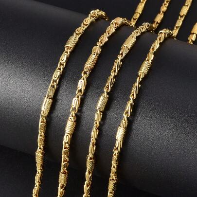 1条个性化时尚链14K镀金项链，男女皆宜，适合日常佩戴、派对、宴会、旅行