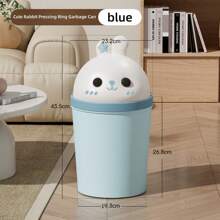1pc Flip-Top Trash Can, Home Bedroom Bathroom Living Room Waste Bin, 2025 New Design With Cover, Cute & Thicker