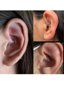 CIZME Joyería para piercings de 16G: Pendientes Rook, Anillos de Ceja, Anillos de Labio de Acero Inoxidable, Aro de Cartílago, Pendientes Rook Daith, Tragus y Piercing de Body con Barra Curva Cubierta de CZ, Anillos de Ceja de 16G, Barra Curva, Anillos de Ceja, Piercing de Superficie Daith y Tragus - Plateado - Ver 5