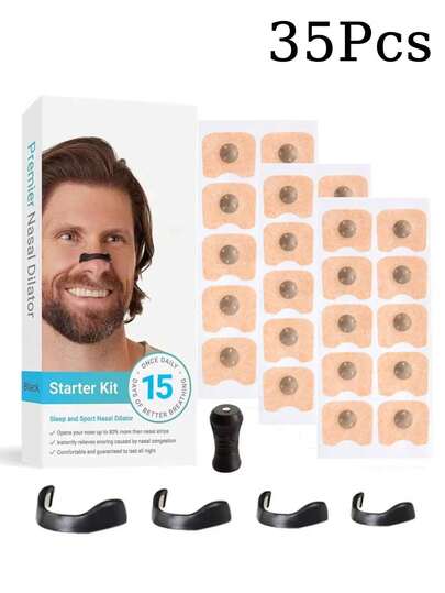 防打鼾套装：15 对防打鼾鼻夹，4 个舒适的鼻扩张器 - 增加氧气摄入量，减少打鼾，改善睡眠质量 - 防汗、亲肤鼻夹 - 强效打鼾解决方案