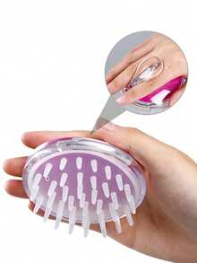 美容工具洗发按摩刷，硅胶头发清洁头皮放松按摩刷 - 彩色 - 查看 1