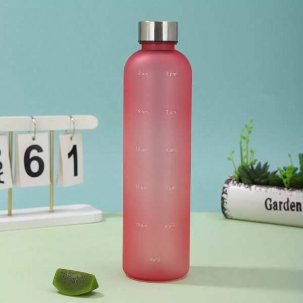 1 pièce Bouteille d'eau de sport en plastique dégradé coloré, gourde portable mate grande capacité avec sangle, pour usage extérieur
