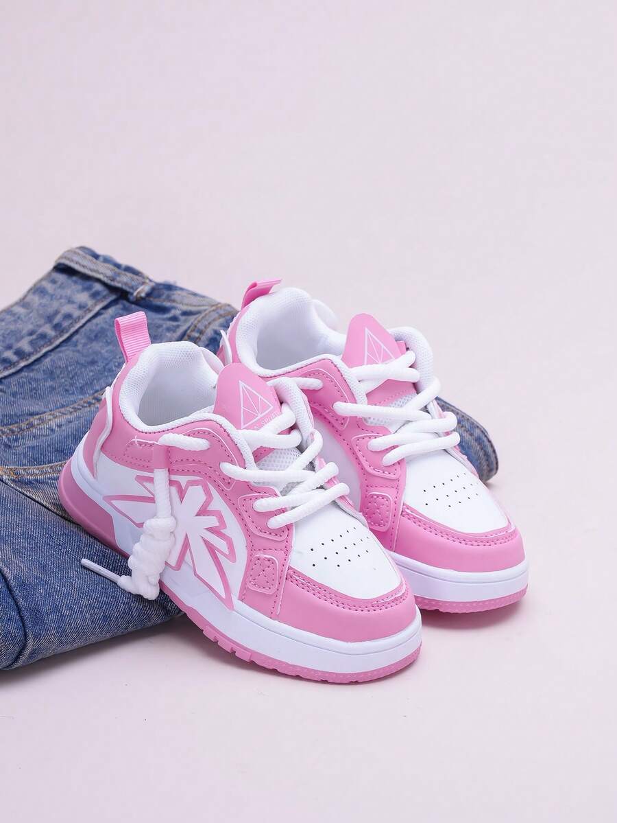 1 Paar Unisex Kinder Lederschuhe mit atmungsaktiver Flachsohle, rutschfeste lässige Sportschuhe, vielseitig für den Außenbereich, geeignet für Frühling, Sommer, Herbst, Winter - Pink - Übersicht 1