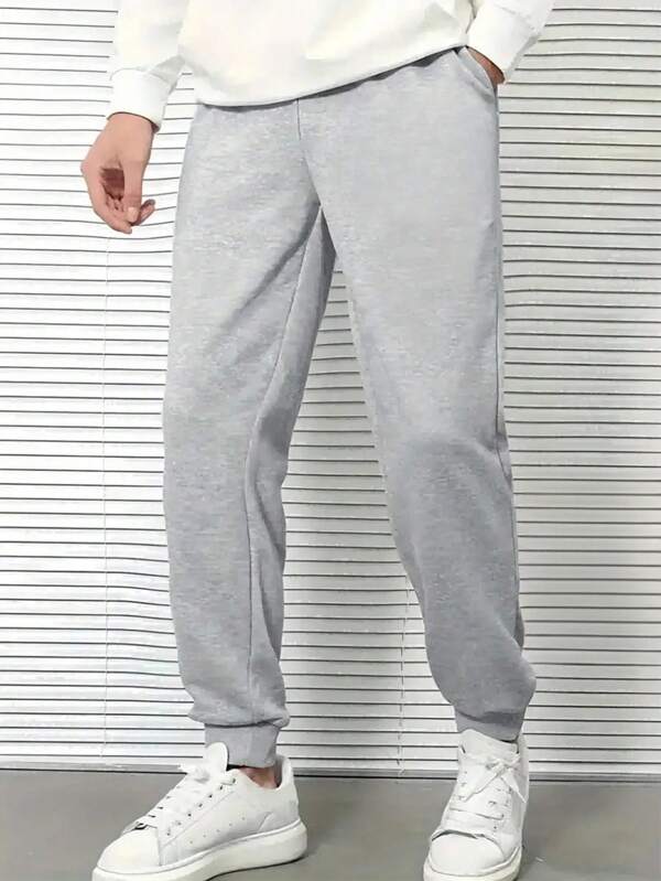 Men's Loose Fit Drawstring Casual Sport Jogger Sweatpants, Suitable For Spring And Autumn Running, Jogging
