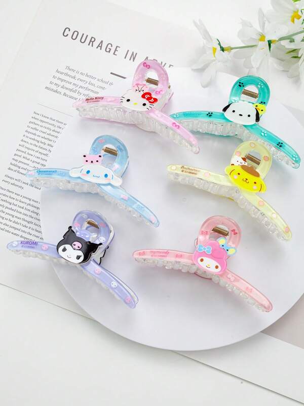 Sanrio Sanrio 1pc Cute Claw Clips,Genuine Authorization Ip Models Hair Clips,Hair Volume More Hair Less Applicable,Metal Hair Clips For Girls - Cartoon Hair Clip Accessories, Headbands, Anime Style Claw Clips, Gifts For Sanrio Fans Summer