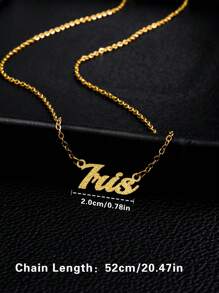 Customized Stainless Steel Name Necklace, Personalized Matte Simple Custom English Alphabet Font, Suitable Gift For Couples, Friends, Mother's Day, High-End Gift For Mom, Gold Fashion Jewelry Choker, Perfect Gift For Anniversary, Wedding, Friends Gathering, Back To School, Classmate Reunion,Gold,Stylish,Colorful,Vintage,Simple,Unisex,Casual,Cuties,Custom,Personalized,Unique,Ideal Gifts For Him,Ideal Gifts For Her,Her,Boyfriend,Girlfriend,Dad,Mom,Family,Friends,For Anniversaries,For Birthdays,For Graduation,For Prom,For Party,Jewelry,Jewelry