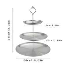 1PC Double Layer Tray Storage Tray, Accessory Storage Tray, Decorative Desktop Saving Space - Silver - View 7