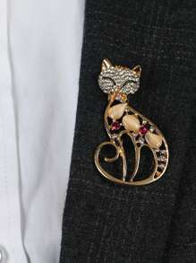 قطعة واحدة من دبابيس الزينة على شكل بوم الحجر الكريم الجميل، إكسسوارات أنيقة وجذابة مرصعة بالراين ستون على شكل طيور النسر، للنساء والرجال، للملابس والربطات والقبعات والحقائب والأحزمة، دبوس تزييني للحفلات والمناسبات اليومية