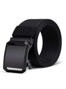 Men's Nylon Ratchet Belt, Fashionable Nylon Fabric Automatic Buckle Belt For Outdoor Casual Jeans, Golf, Suitable For Teenagers, Summer Outdoor Sports Or Vacation Travel, Graduation Gift, Birthday Accessory, Or Daily Wear