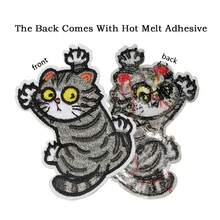 Clothes Hole Covering Creative Cat Personalized Schoolbag Handbook Hat Mobile Phone Case Funny Embroidery Cloth Sticker - Multicolor - View 4