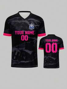 Individualisiertes Sport-Trikot, Herren V-Ausschnitt Fußballclub-Trainingsshirt mit vorne und hinten bedrucktem Namen, Nummer und Logo, bequem für den Alltag, Lässig, Partys und Treffen, Stil, Mode, Hipster, Lässig, minimalistischer Chic, personalisiert, individualisiert, einzigartig, Kostüme für Jungs, Kapselgarderobe, Herren Basic/Street-Style, Ideale Geschenke für ihn, Freund, Familie, Freunde, zu Geburtstagen, für Urlaub/Feiertage, für Schule/Wettkämpfe, für Sport/Klettern