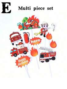 Assorted Firefighter Cake Decorations: Firefighter Themed Happy Birthday Cake Toppers, Firefighter Truck Figurine Cake Decorations, Firefighter Theme, Housewarming Party, Birthday Party Decorations, Cake Decor
