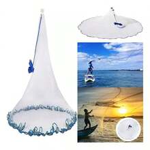 White Hand-Thrown Fishing Net 2.4 Meters - White - View 3
