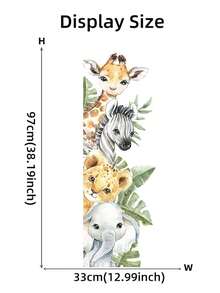 BRUP 1 pieza Lindo y colorido adhesivo de puerta con forma de animal de dibujos animados, adhesivo decorativo de pared de PVC resistente al agua para el hogar, adhesivos, decoración de pared, calcomanía de vinilo para decoraciones del hogar, artículos de decoración de primavera para refrescar su hogar, regalos de calcomanías de decoración Rama para cumpleaños y graduación - Multicolor - Ver 6