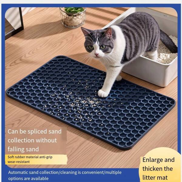 PVC Cat Litter Pad Cat And Dog Pet Pad Can Be Washed To Prevent Taking Out And Splashing. Cat Sand Leakage Pad Is Double-Layer Thickened.