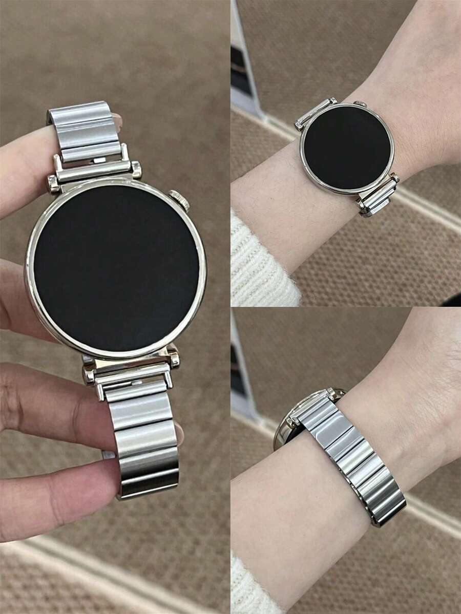 18mm 20mm 22mm 金属磁吸表带 - 适用于三星 Galaxy Watch 6 5 4 40mm 44mm、Galaxy Watch 5 Pro、Galaxy Active 2、Watch 6 4、GT6 GT5 GT4 GT3 Pro,时尚舒适的男女通用表带 - 銀色 - 查看 1