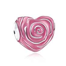 1 Pink Dream Series Love Rose, Four Leaf Clover, Cake, Carousel, Pink Love, Female Perfume Lipstick Small Skirt Beaded Pendant Accessories, Suitable For Bracelet Necklace DIY Jewelry Mother's Day Valentine's Day Often Jewelry Gifts