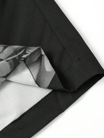 Men's Summer Sports Shorts With Statue Of Liberty Print, Drawstring And Pockets, Casual Workout Shorts