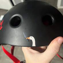 Goose Meme Mirror Peaker Decal ( Funny Goose Holding Knife Cute Sticker Rear View Mirror Stickers ) - one-size - View 3