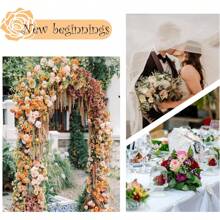 Pérgola de jardín de metal con forma de arco para plantas trepadoras, ideal para bodas, festivales y fiestas. Arco de calabaza, montaje gratuito en 2 tamaños. Arco exterior de 2,3 m, color blanco y negro.
