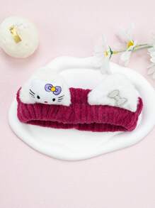 Sanrio 1pc Hello Kitty Kawaii Spa Headband - Soft Fluffy Hair Band For Women, Cute Makeup Headband For Skincare, Washing, Party & Shower (Sanrio Collection) Turban Headband Sweatband