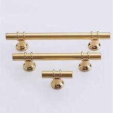 Fanruier 6PCS Aluminum Alloy Black Gold Door Handle Wardrobe Kitchen Cabinet Drawer Solid Handle Furniture Handle European Modern Hardware - Gold - View 5