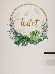 1pc PVC Sticker, Self-Adhesive Door Decal, Bathroom Toilet Sign Sticker Room Decor Wall Decor Wall Sticker Stickers Personalised Stickers