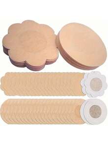 10/30/50/100Pcs Cloth Nipple Cover Teat Hide Women Nipple Pasties Piece Breast Petals Invisible Bra Padding Chest Sticker Patch Covers - Multicolor - View 7