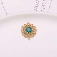 2pcs Hollow Sunflower Cubic Zirconia Encased In Copper Pendant, DIY Jewelry For Necklace, Earring, Hair Clip, Jewelry Connector - Multicolor - View 15